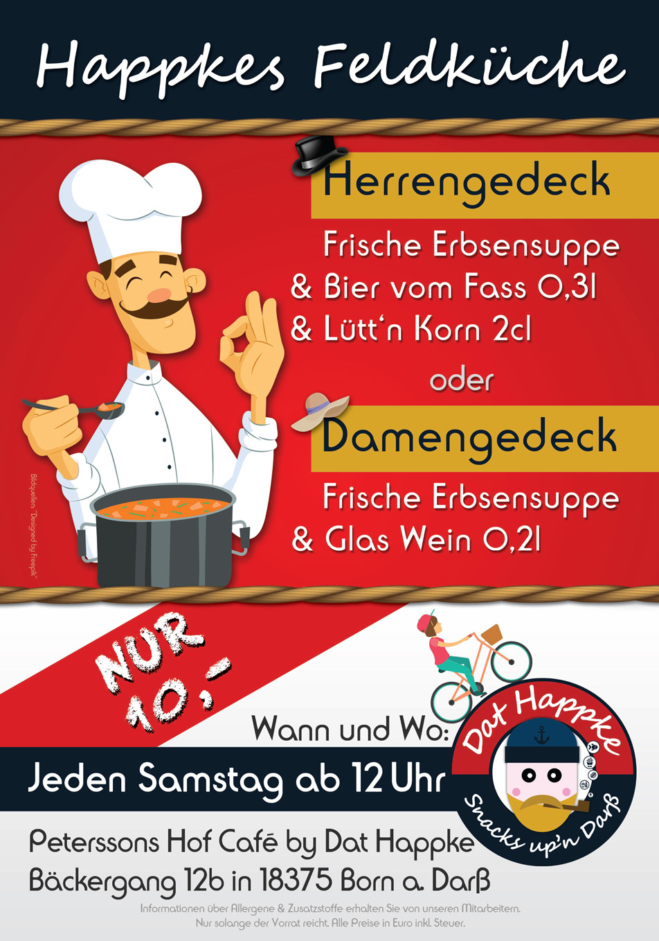 Dat Happke Peterssons Hof Cafe Feldküche Erbsensuppe